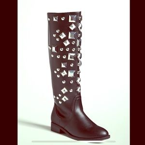Studded black boots